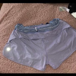 Size 8 purple lululemon shorts with space dye top